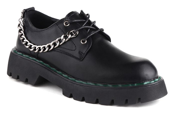 Полуботинки из кожи женские / Черный / 36