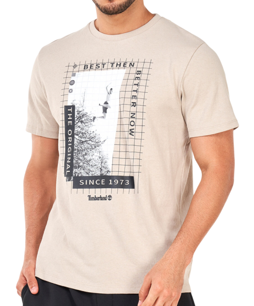 Футболка с принтом мужская / Бежевый / 46 Футболка с принтом мужская / Бежевый / 46