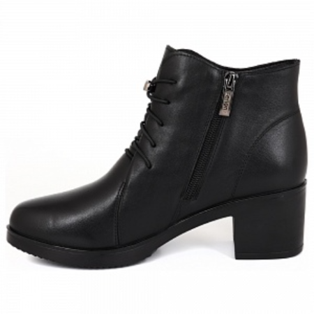 Ботильоны кожаные женские / Черный / 41