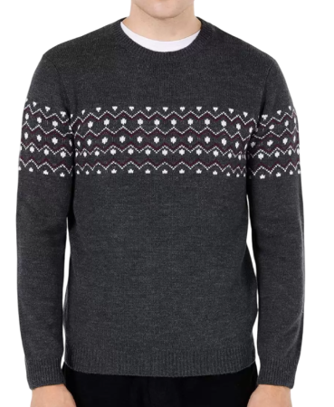 Джемпер с принтом мужской / Темно-серый / 46 Джемпер с принтом мужской / Темно-серый / 46