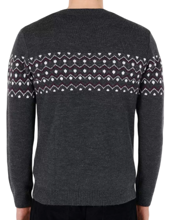 Джемпер с принтом мужской / Темно-серый / 46 Джемпер с принтом мужской / Темно-серый / 46