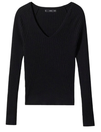 Джемпер в рубчик женский / Черный / 50 Джемпер в рубчик женский / Черный / 50