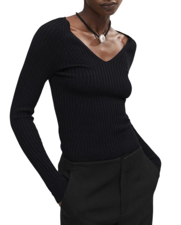 Джемпер в рубчик женский / Черный / 50 Джемпер в рубчик женский / Черный / 50