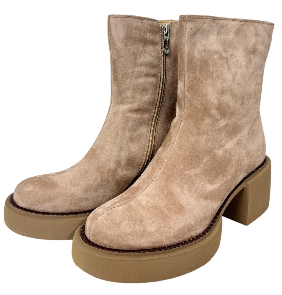 Ботильоны кожаные женские / Бежевый / 38