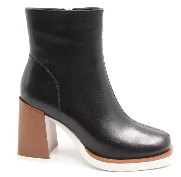 Ботильоны кожаные женские / Черный / 38