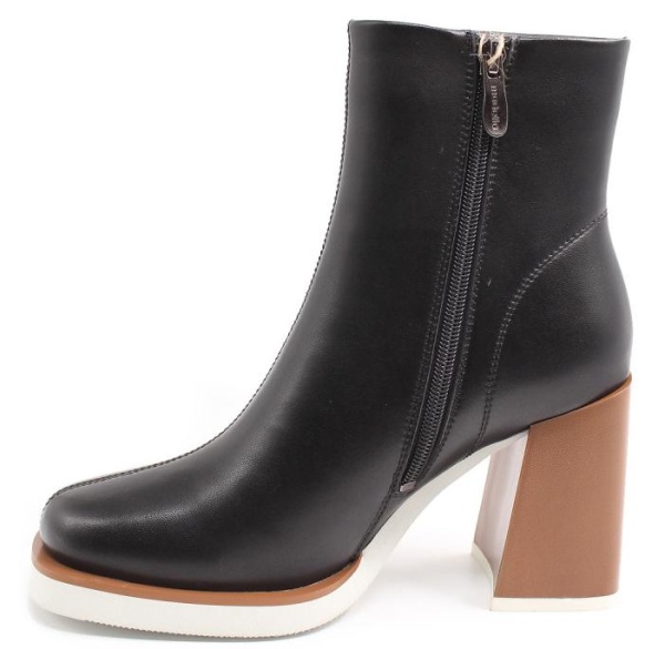 Ботильоны кожаные женские / Черный / 38