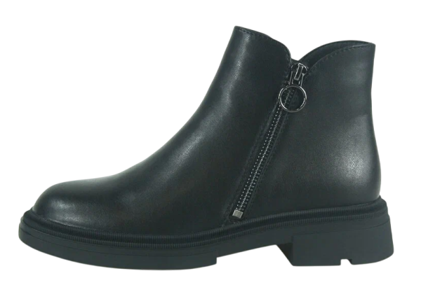 Ботинки кожаные женские / Черный / 39