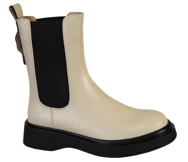 Ботинки кожаные женские / Молочный / 37