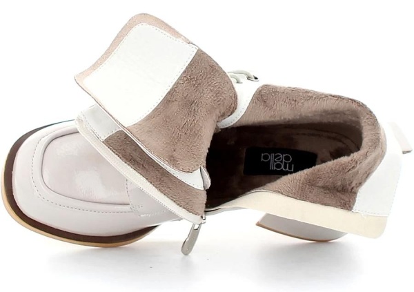 Ботильоны кожаные женские / Молочный / 41