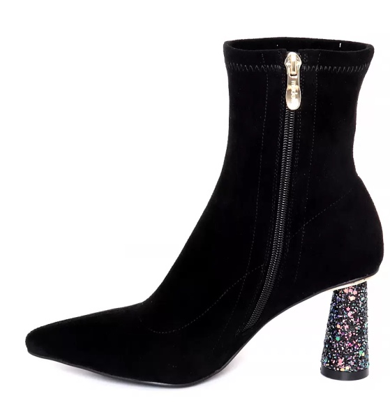 Ботильоны велюровые женские / Черный / 41