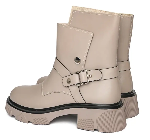 Ботинки кожаные женские / Серый / 38