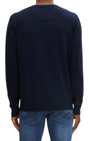 Пуловер однотонный мужской / Тёмно-синий / 48 Пуловер однотонный мужской / Тёмно-синий / 48