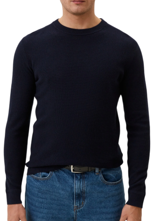 Пуловер однотонный мужской / Тёмно-синий / 52 Пуловер однотонный мужской / Тёмно-синий / 52
