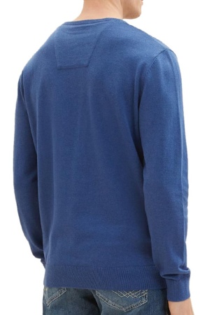 Пуловер однотонный мужской / Синий / 48 Пуловер однотонный мужской / Синий / 48