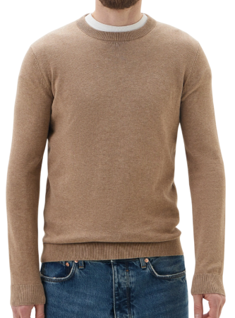 Пуловер однотонный мужской / Коричневый / 50 Пуловер однотонный мужской / Коричневый / 50