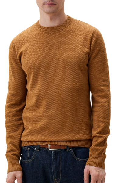 Пуловер однотонный мужской / Коричневый / 52 Пуловер однотонный мужской / Коричневый / 52