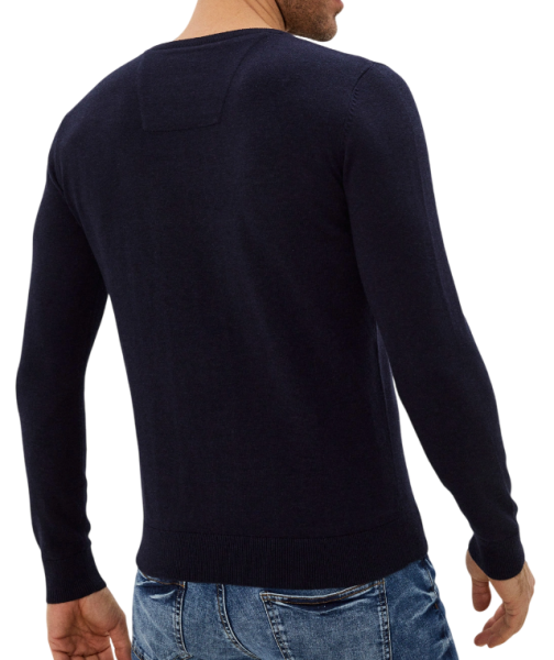 Пуловер однотонный мужской / Синий / 48 Пуловер однотонный мужской / Синий / 48