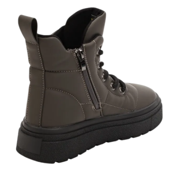 Ботинки из экокожи женские / Хаки / 40