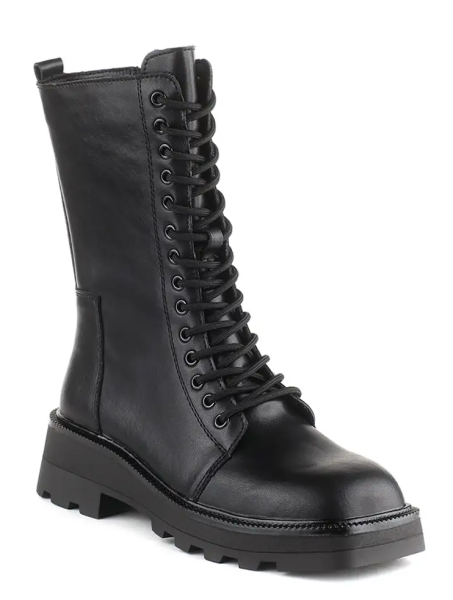 Ботинки кожаные женские / Черный / 37