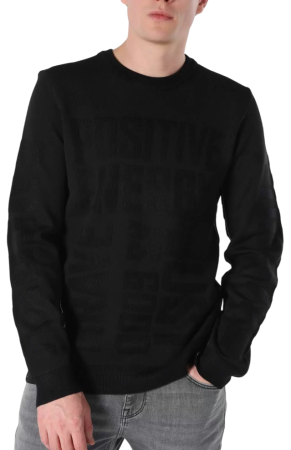 Свитер однотонный мужской / Черный / 46 Свитер однотонный мужской / Черный / 46