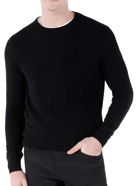 Джемпер однотонный мужской / Черный / 48 Джемпер однотонный мужской / Черный / 48