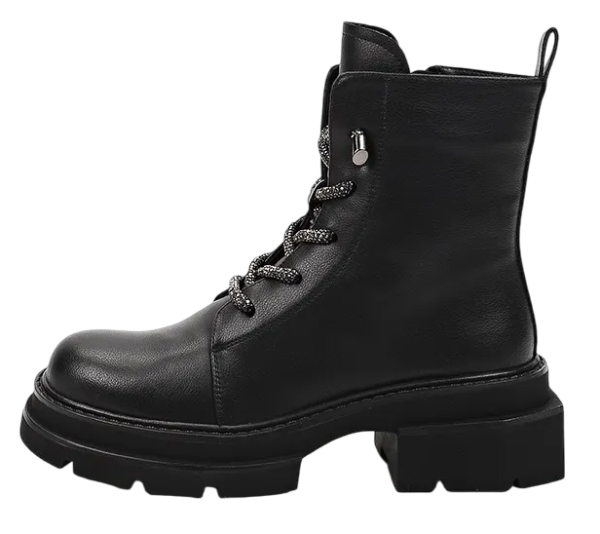 Ботинки кожаные женские / Черный / 37