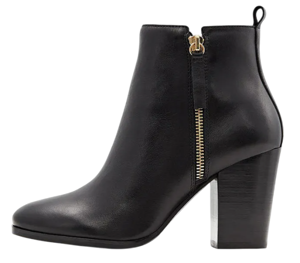 Ботильоны кожаные женские / Черный / 40