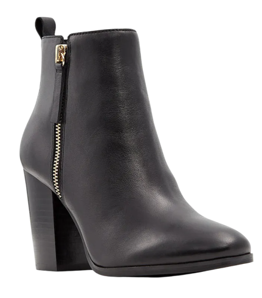 Ботильоны кожаные женские / Черный / 40