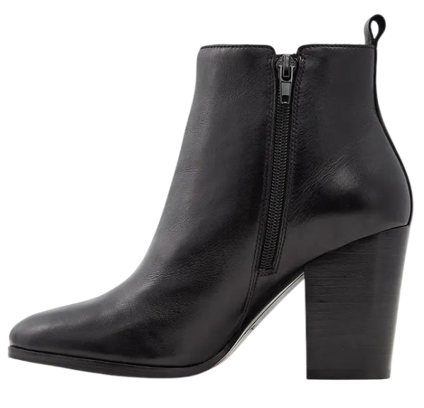 Ботильоны кожаные женские / Черный / 40