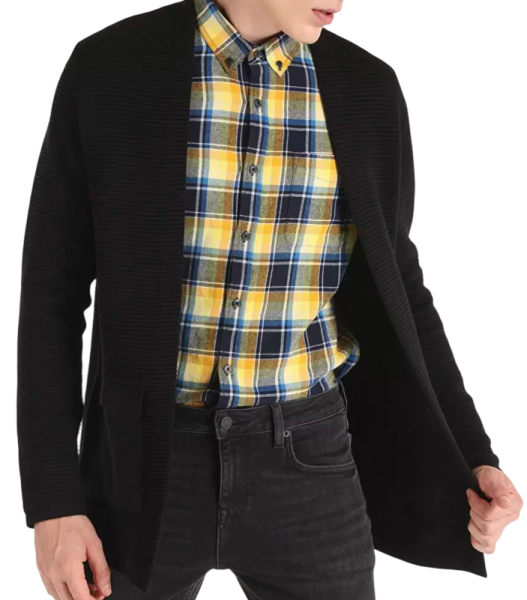 Кардиган однотонный мужской / Черный / 48 Кардиган однотонный мужской / Черный / 48