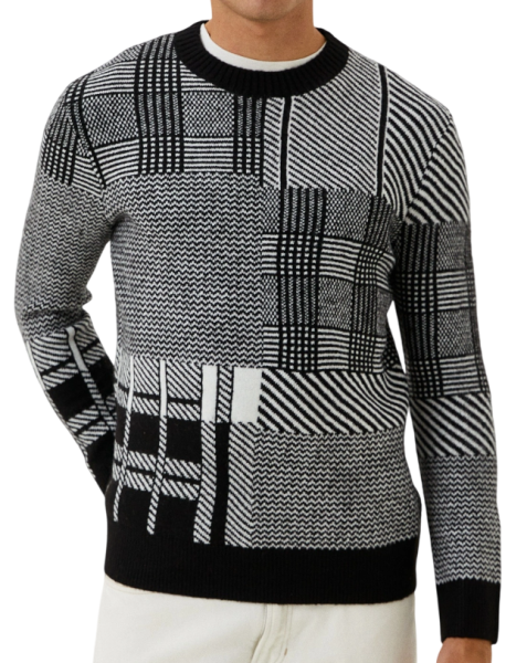 Свитер с принтом мужской / Черный / 50 Свитер с принтом мужской / Черный / 50