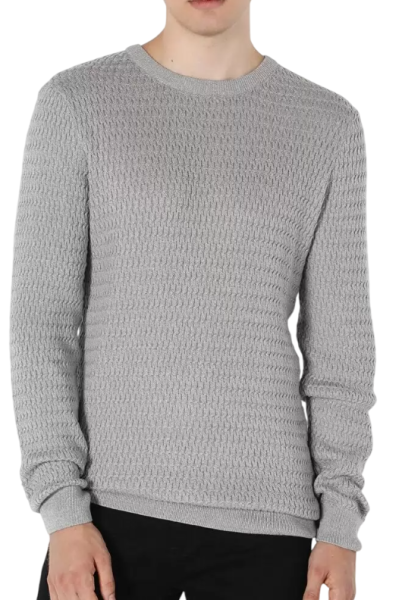 Свитер хлопковый мужской / Серый / 52 Свитер хлопковый мужской / Серый / 52