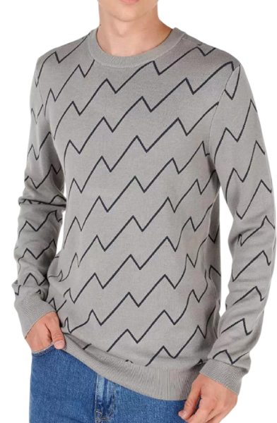 Джемпер с принтом мужской / Серый / 54 Джемпер с принтом мужской / Серый / 54