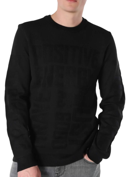Свитер однотонный мужской / Черный / 54 Свитер однотонный мужской / Черный / 54