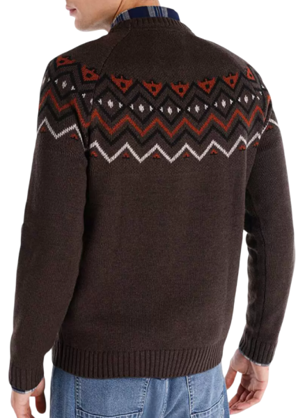 Свитер с принтом мужской / Коричневый / 50 Свитер с принтом мужской / Коричневый / 50