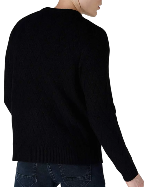 Пуловер однотонный мужской / Черный / 48 Пуловер однотонный мужской / Черный / 48