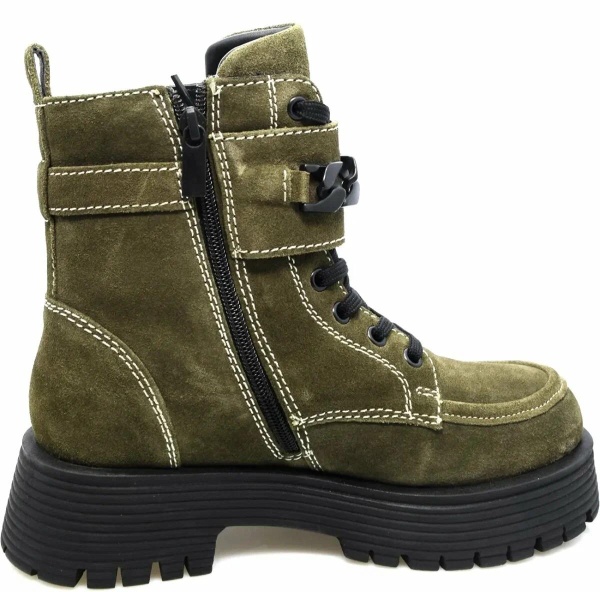 Ботинки замшевые женские / Хаки / 37