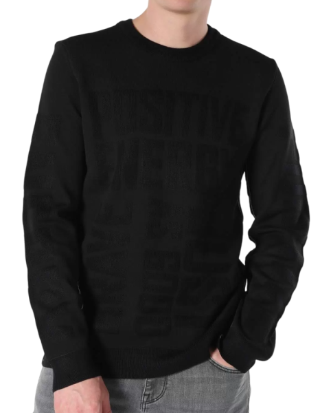 Свитер однотонный мужской / Черный / 50 Свитер однотонный мужской / Черный / 50