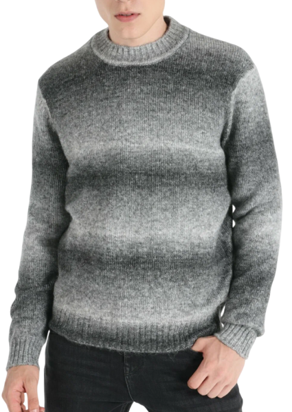 Свитер с принтом мужской / Серый / 44 Свитер с принтом мужской / Серый / 44