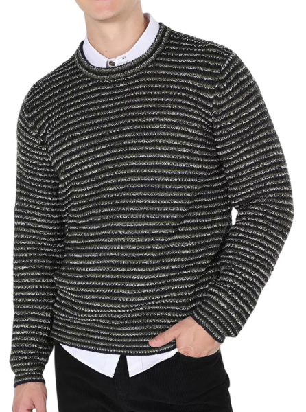 Джемпер в полоску мужской / Зеленый / 54 Джемпер в полоску мужской / Зеленый / 54