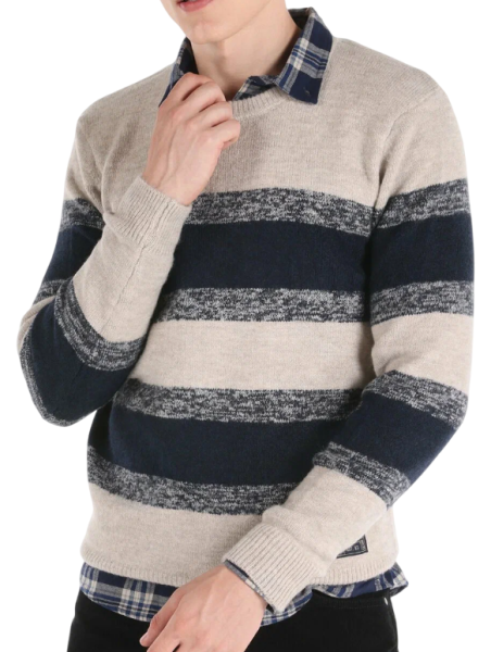 Джемпер с принтом мужской / Бежевый / 54 Джемпер с принтом мужской / Бежевый / 54