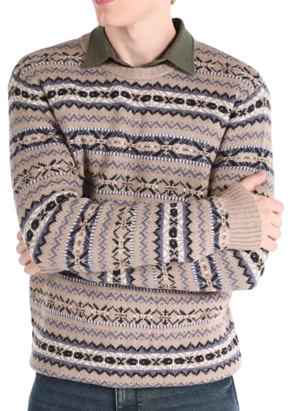 Свитер с принтом мужской / Коричневый / 50 Свитер с принтом мужской / Коричневый / 50