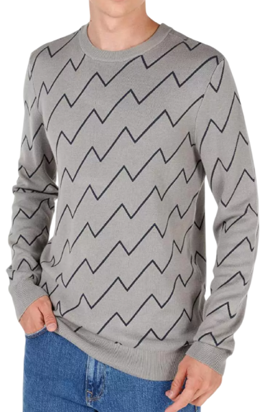 Джемпер с принтом мужской / Серый / 52 Джемпер с принтом мужской / Серый / 52