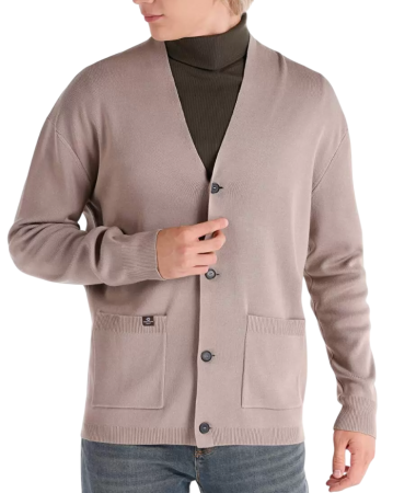 Кардиган однотонный мужской / Коричневый / 46 Кардиган однотонный мужской / Коричневый / 46