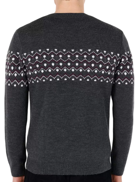 Свитер с принтом мужской / Темно-серый / 48 Свитер с принтом мужской / Темно-серый / 48