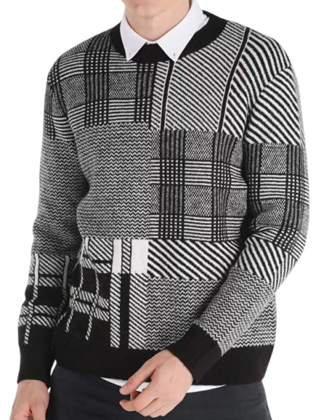 Свитер с принтом мужской / Черный / 48 Свитер с принтом мужской / Черный / 48