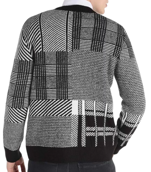 Свитер с принтом мужской / Черный / 48 Свитер с принтом мужской / Черный / 48