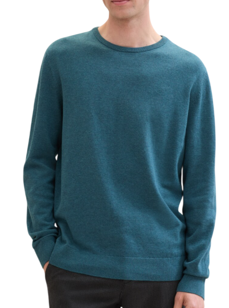 Пуловер однотонный мужской / Зеленый / 46 Пуловер однотонный мужской / Зеленый / 46