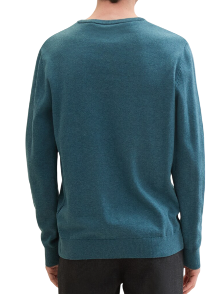 Пуловер однотонный мужской / Зеленый / 46 Пуловер однотонный мужской / Зеленый / 46