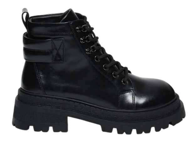 Ботинки кожаные женские / Черный / 37